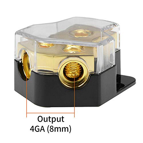 Soyond Power Distribution Block (2 Pack) Car Auto Audio Amplifier Vehicle 0/2/4 Gauge In 2/4/8 Gauge Out Amp Power Ground Distributor Blocks Car Amplifier Audio Splitter (1 In 2 Out) #TOP7