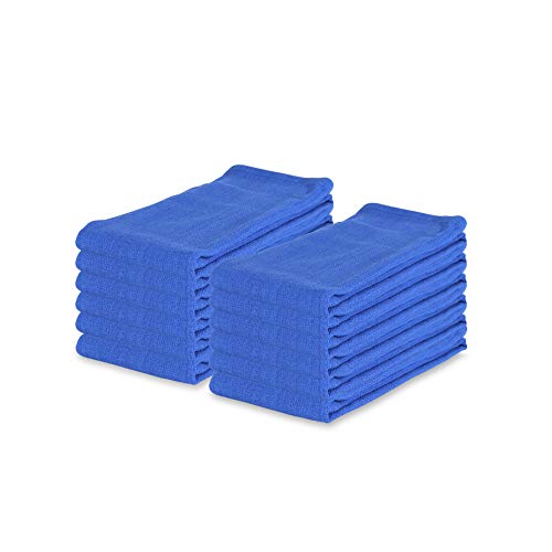 Arkwright Surgical Huck Towels - (Pack of 12) Lint Free & Highly Absorbent Pre-Treated Cotton Cleaning Cloths, Perfect for Medical, Auto Detailing, Window Glass, and Shop, 16 x 26 in, Blue