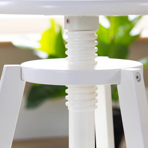Image of Guidecraft Adjustable Drafting Wooden Stool-White: Drafting Chair for Kids, 16 inch-18 inch Inch Toddler Stool for Kids' Art Studio Furniture | Adjustable Height Chair for Drawing, Painting, and Crafting