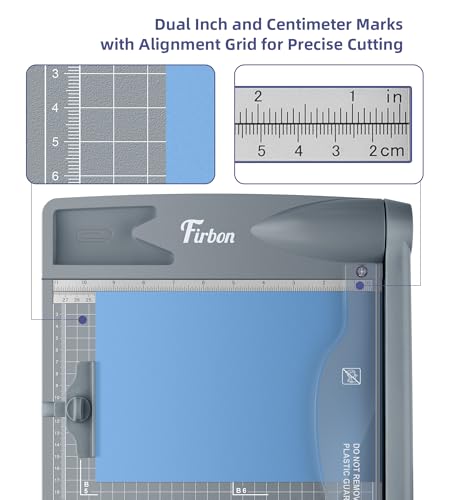 Firbon 12" Guillotine Paper Cutter, Heavy Duty 30-Sheet Capacity Trimmer for Cardstock, Photos, Scrapbooking, Office, Classroom, Studio (Gray) image 6