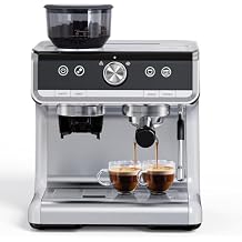 Espresso Machine 20 Bar, Professional Espresso Maker With Milk Frother Steam Wand, Stainless Steel Espresso Coffee Machine With 95oz Removable Water Tank for Cappuccino & Latte, Silver