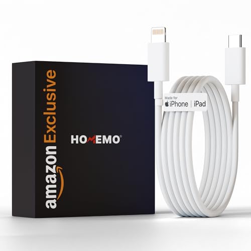 USB-C to Lightning Cable 1M [Apple MFi Certified] Fast Charging PD Cable compatible for iPhone 14/13/12/11/X/XS/XR/8 Plus & iPad by HOMEMO