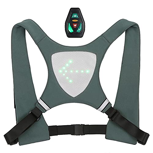 mingzhe Mochila de colete reflexivo recarregável USB com luz indicadora de direção LED controle remo