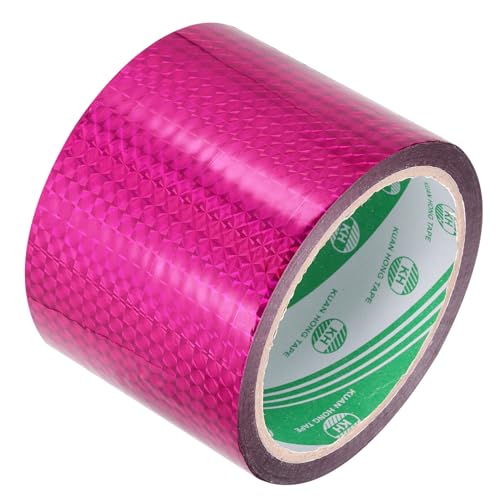 MECCANIXITY Rose Red Check Pattern Metalized Tape 2.4 Inch x 55 Yards Decor Tape for Detailing Accent Wall, Graphic Arts