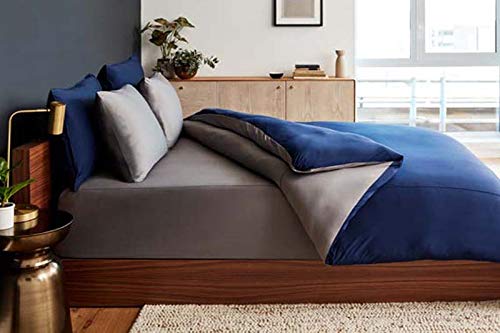 Sheex - Original Performance Cooling Duvet Cover, Light-Weight, Ultra-Soft, Breathable Fabric Releases Body Heat For Superior Comfort, Navy/Graphite, King #TOP1