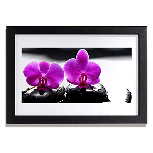 Affiche avec cadre orchidée de nature 30x20 pour une ambiance salon cocooning