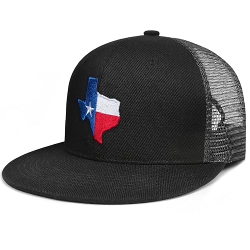 Image of Adjustable State Flag Trucker Hat Mesh Baseball Cap with Embroidered Patch for Men Women