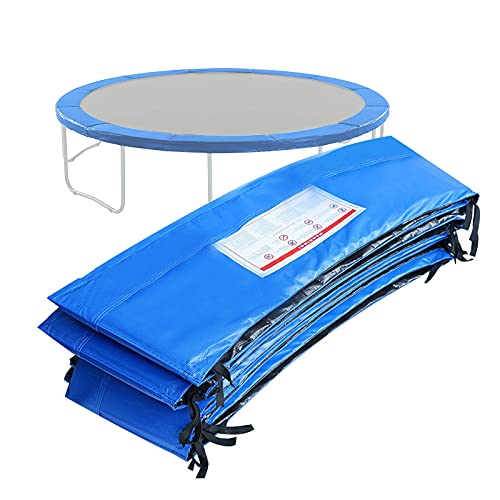 ACWARM HOME 15FT Trampoline Spring Protection Safety Cover Trampoline Pads Replacement Round, Fits 15FT Frames, Water-Resistant Trampolines Accessories, No Holes for Poles, Blue