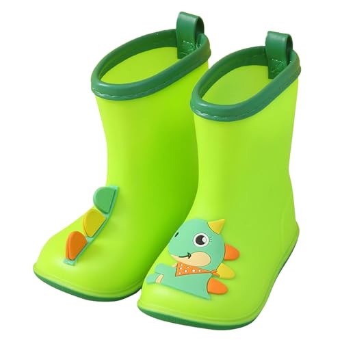 IWIHMIV Toddler Boys Rain Boots Non Slip Rainboots Comfortable Water Shoes With Handles for Easy On and Off for Girls