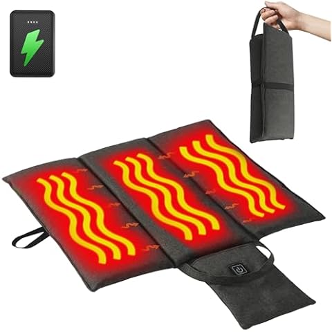 10000mAh Heated Seat Cushion Battery Operated - Portable USB Rechargeable Heating Seat Cushion for Stadiums & Indoor Cover