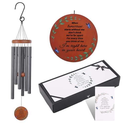 Image of Memorial Wind Chimes for Loss of Mother or Father - Personalized Sympathy Wind Chimes for Outside, Bereavement Gifts for Loss of Loved One, Unique Outdoor Remembrance Gifts