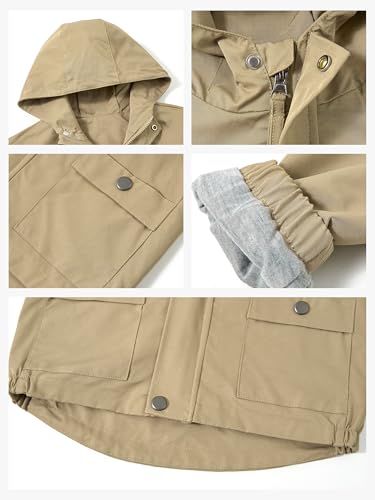 Image of Volunboy Toddler Boys Windbreaker Casual Outerwear Kids Lightweight Zip Hooded Jacket Baby Cute Dust Coat