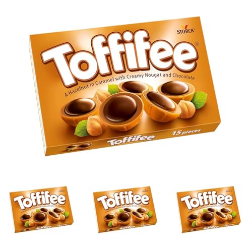 Toffifee - Chocolates con avellana y caramelo (125g) (Paquete de 4)
