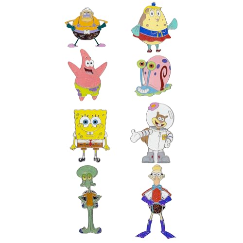 Bob Esponja SquarePants - Caja ciega con purpurina esmaltada, Bob Esponja, personaje misterioso, Sandy, Patrick, Gary, Calamardo, Sirena, Barnacle Boy o Mrs Puff, Surtidos, Metal, No es una piedra