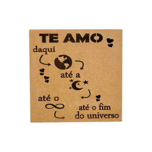 Caixas 100% MDF Cru (17x17x07) Te amo daqui até a Lua...