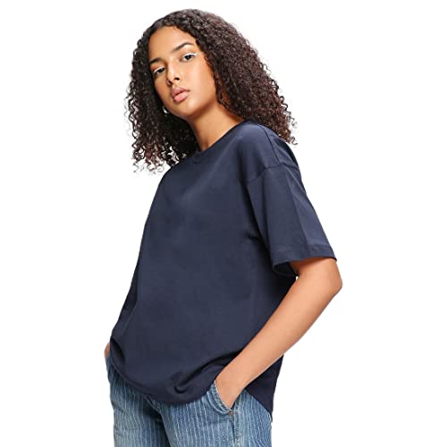 Image of Bewakoof Women's Solid Oversized Fit Half Sleeve Round Neck Cotton Jersey T-Shirt