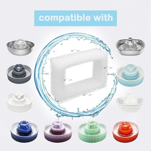 Filtros de espuma para fuente de agua para gatos Delapan 12 unidades miniatura 2