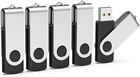 TOPESEL 5 Pack 64GB USB Flash Drive USB 2.0 Memory Stick Thumb Drive Pen Drive for Desktop, PC (Mix Colors: Black Red Blue Green Yellow)