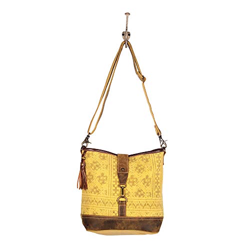 Myra Bags Fervor Canvas, leather & Rug Shoulder Bag S-19393