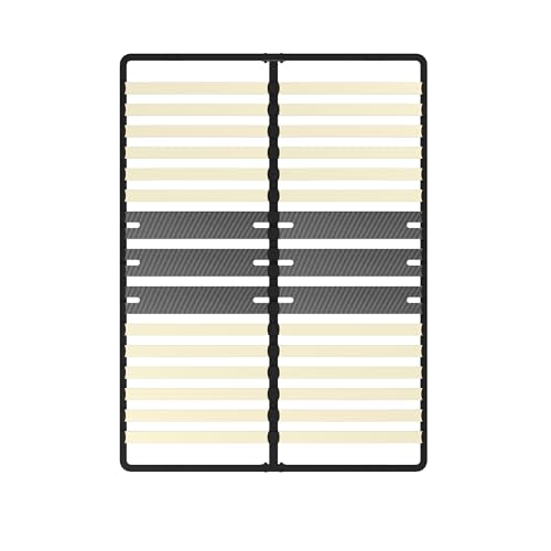 DEWINNER - Sommier 140x190 cm | 2x15 Lattes Peuplier Naturel | Pied Central Réglable T |...