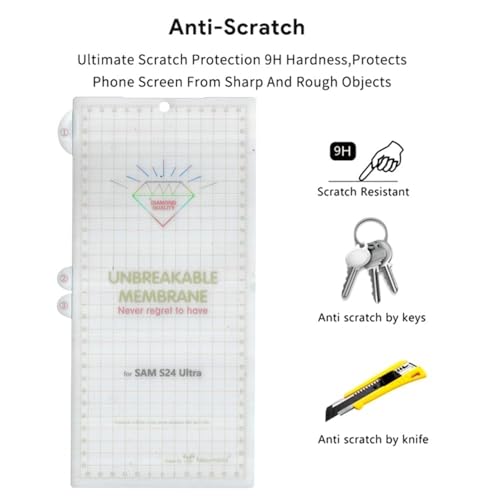 Image of TechTrendz Unbreakable Hydrogel Membrane TPU Clear Front Screen Protector Guard Compatible with Samsung Galaxy S24 Ultra 5G (It is not Tempered Glass)