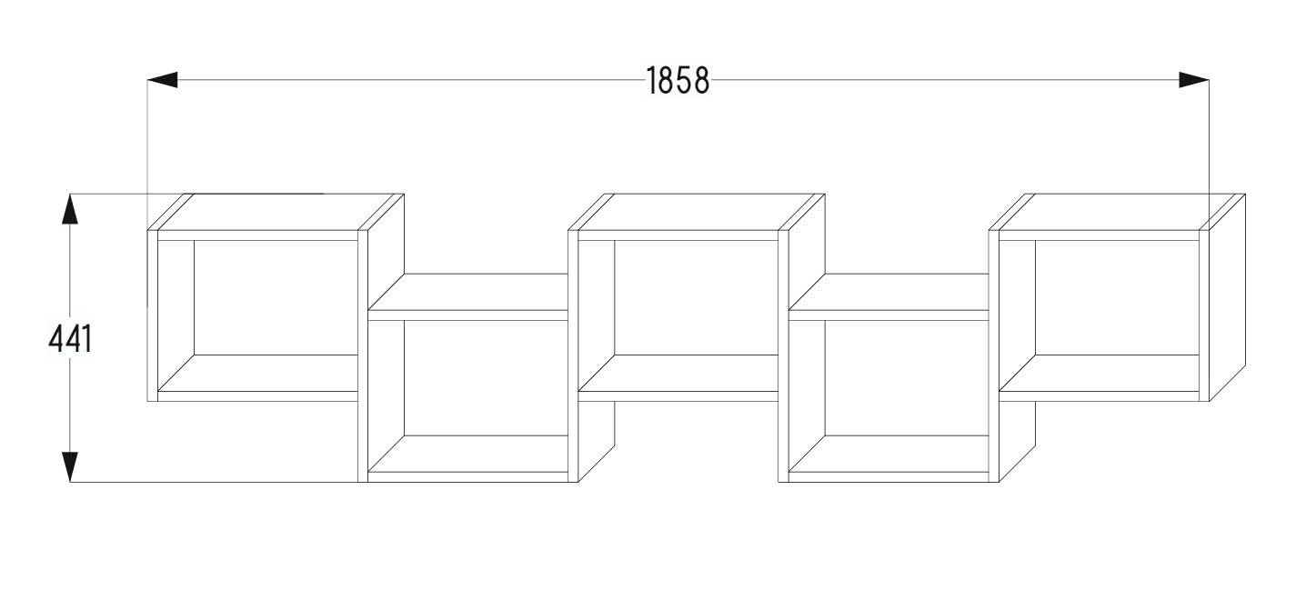 Mordern - Estantería de pared, 44 x 185 x 18 cm, diseño flotante para salón, dormitorio, oficina y cocina (cachemira)