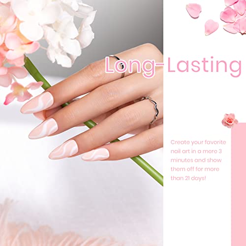 Beetles French White Gel Nail Polish Kit - 6 Pack Nude Pink Glitter Gel Polish Set Soak Off Led Nail Lamp Pink Manicure Kit Cured Gel Base Top Coat Needed Diy Home Salon Nail Art #TOP3