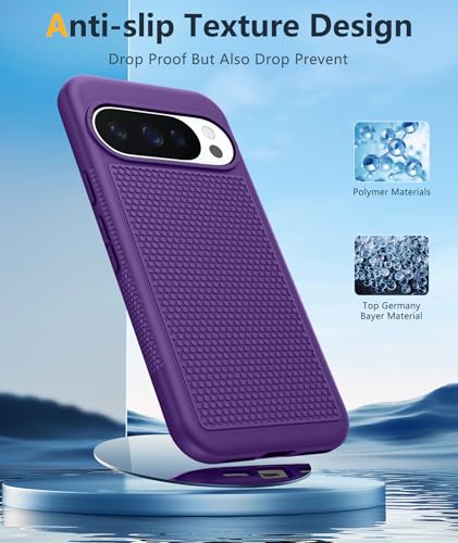 Image of FNTCASE for Google Pixel 10-Pro-XL Case: Pixel 9 Pro XL Shockproof Protective Lightweight Duty Cell Phone Cover Rugged with Non Slip Textured Back - Military Protection Bumper Tough, Purple