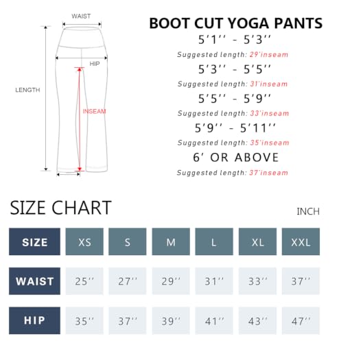 Image of BUBBLELIME 29 inch /31 inch /33 inch /35 inch /37 inch Women High Waist Bootlegs Yoga Pants