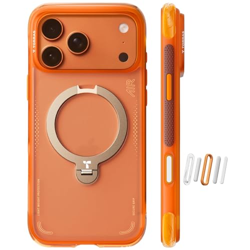 Image of TORRAS Ostand Q3 Air Original for iPhone 17 Pro Max Case, 360 Magnetic Stand, MagSafe Compatible, Mil-Grade Drop Tested, Camera Control Button, Shockproof for 17 Pro Max Cover, Horizon Orange