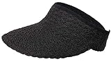 Simplicity Women's Roll Up Wide Brim Package Straw Hat Sun Visor, Black