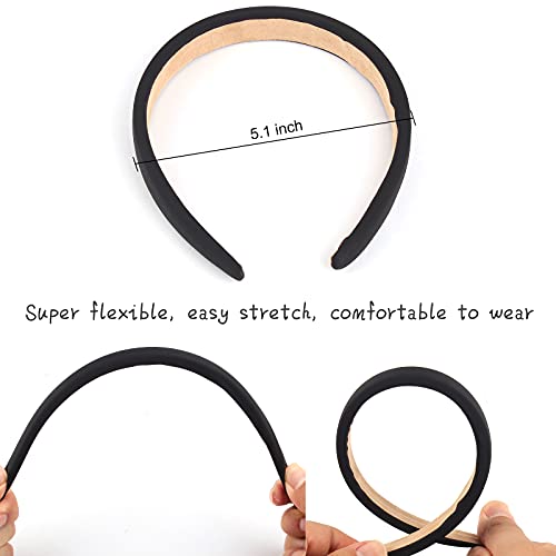 Wecoe 4 Pack Padded Headbands Fashion Headbands For Women Non Slip Soft Thick Comfortable Headbands Kids Cute Light Blue Black Pink White Headband Aesthetic Y2K Hair Accessories For Women Girls(Set 1) #TOP4