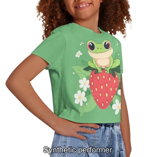 Image of 4th of July Shirt for Girls 7-8 Years US Flag Crop Tops Kids Outfit Independent Day Graphic Tee-