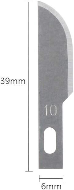 10pcs 10# Curved Edge Cutting Knife Blades with Box for DIY Hobby Carving Art Craft Work Model Making PCB Repair Tool