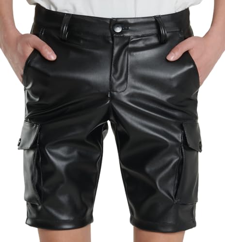 Short en cuir stretch pour homme idéal pour la gym
