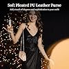 yeeplant Pochette en cuir vegan souple plissé, élégant sac de soirée abricot pour femme, accessoire formel de bal, de mariage, sac à main à chaîne amovible #3