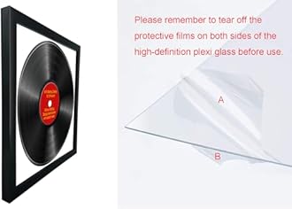 MKF, 2 Pack,12.5x12.5 Inch,LP Vinyl Record Album Frame Display 12" LP Vinyl Record Itself With Mat, Or Display Vinyl LP Album Covers Without Mat, Spring Clips (Black Frame White Mat, 2)