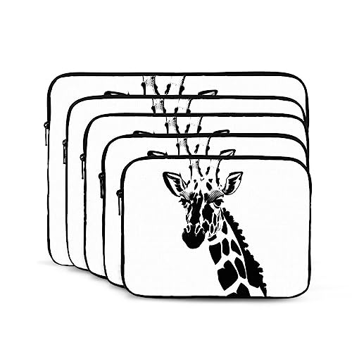 Black and White Giraffe Laptop Sleeve Case 17 Inch Suitable for Notebook Computer Tablet Traveling Carrying Simple Case2