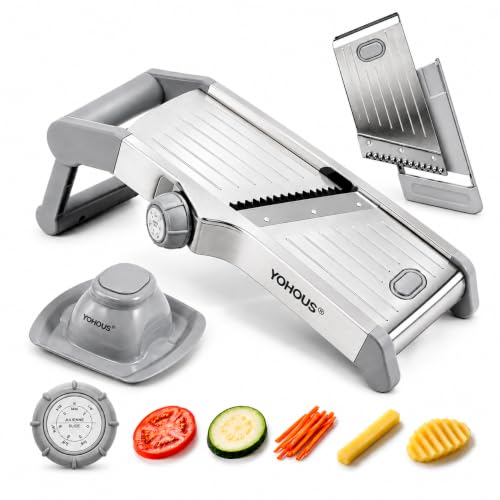 YoHous® Mandolina De Cocina Profesional Regulable - Cortador Verdura Inox