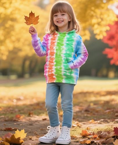 Image of Ahegao Sweatshirt for Girls Rainbow Strips Pullover 13 14 Years Long Sleeve Hoodies Young Girl School Loose Fit Sports Sweatshirts