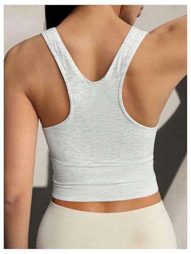 Verdusa Women's Summer Basic Crop Tank Top Slim Fit Racer Back Y2k Going Out Tops2