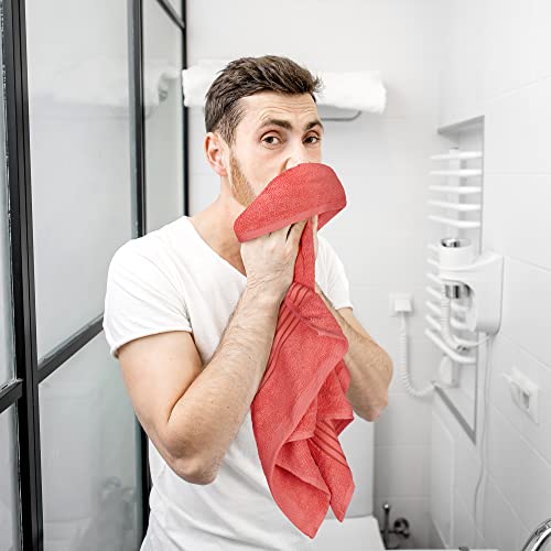 Image of Utopia Towels 6 Piece Premium Hand Towels Set, 16 by 28 inches, 100% Ring Spun Cotton, Lightweight and Highly Absorbent Towels for Bathroom, Travel, Camp, Hotel, and Spa, Coral