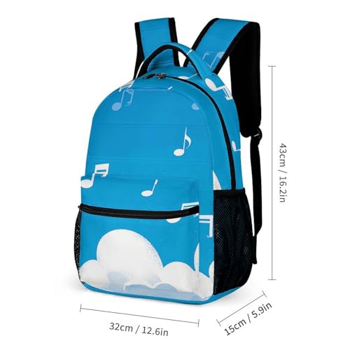 3Pcs Backpack Sets Music Note Print Travel Daypack 3 in 1 Lightweight Backpack Set with Lunch Bag And Cosmetic Bag2