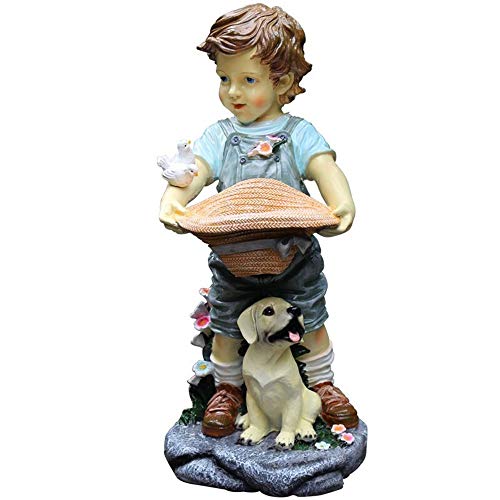 Havanadd Garden Ornament Decorative Sculpture Outdoor Garden Decoration Villa Cartoon Resin Character Sculpture Decoration Ornament Floor Stand Art (Color : Multi-colored, Size : 21x25x50cm)