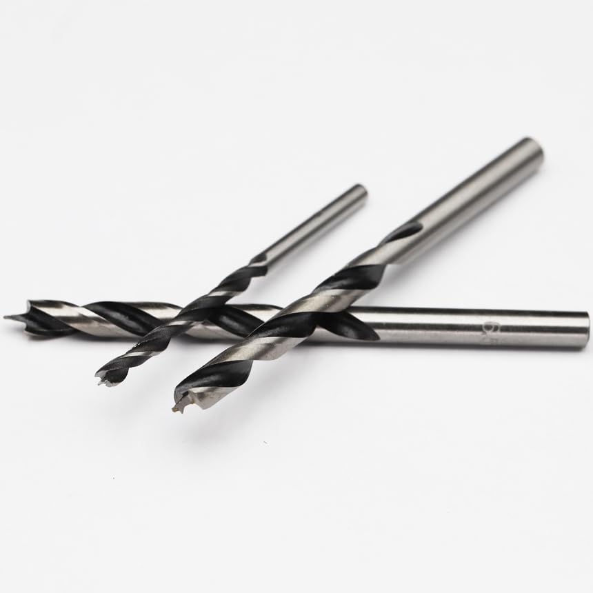 1PC 15mm Rubber Wood Woodworking Tool Straight Shank Twist Tricuspid Three Awl Brad Pointed Drill Bit