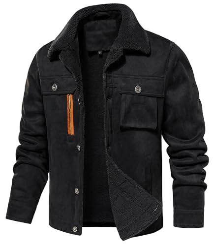 Veste polaire d'hiver anti-froid AIEOE blouson cargo homme doublé contre le vent parka XXL