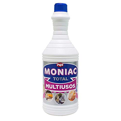 PQS - Moniac Total Multiusos Recambio - Limpiador Desengrasante con Amoniaco - Potente Quitamanchas - Sin Pulverizador - Para Cocina, Baño, Superficies Plásticas, Gres y Acero - 1 L