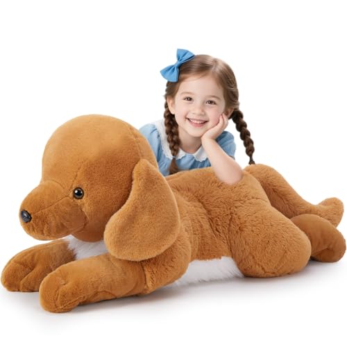 MorisMos riesen Golden Retriever Hund Kuscheltier XXL, 80cm lang groß Hund stofftier plüschtier,Geschenk Kinder Baby