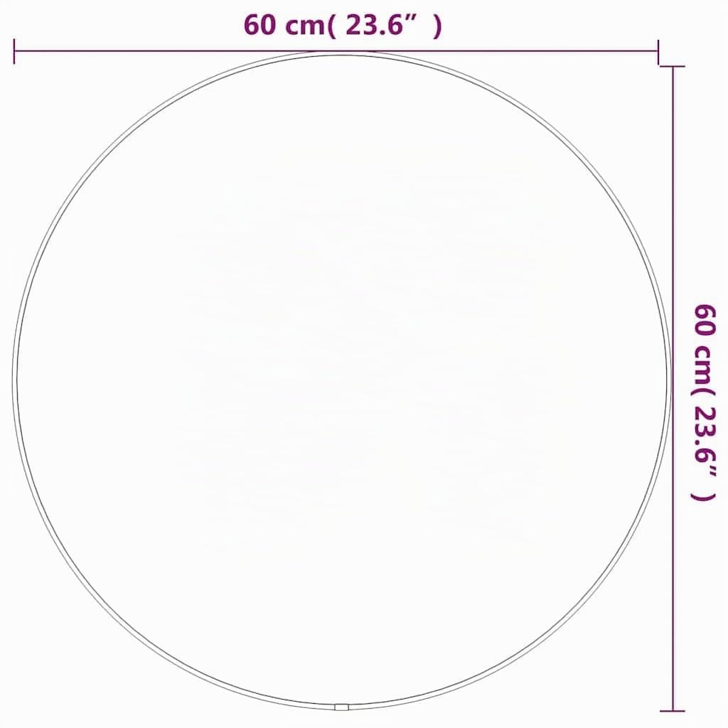 vidaXL Specchio da Parete Nero Ø 60 cm Rotondo