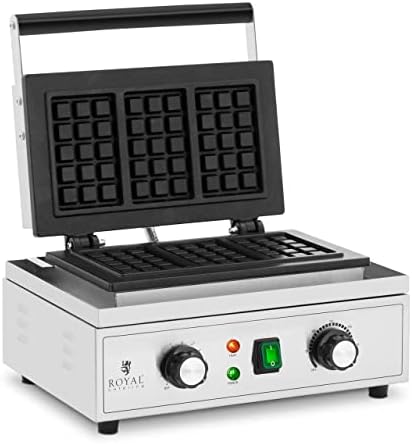 Royal Catering RCWM-2000-E3 - Gofrera (3 gofres belgas, 1500 W, 5...